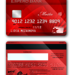 A bank card modeled on my debit card, but with all the text translated into Esperanto.