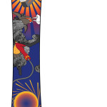 The top surface of a snowboard. The design is based around the scary sheep who give us steel wool.